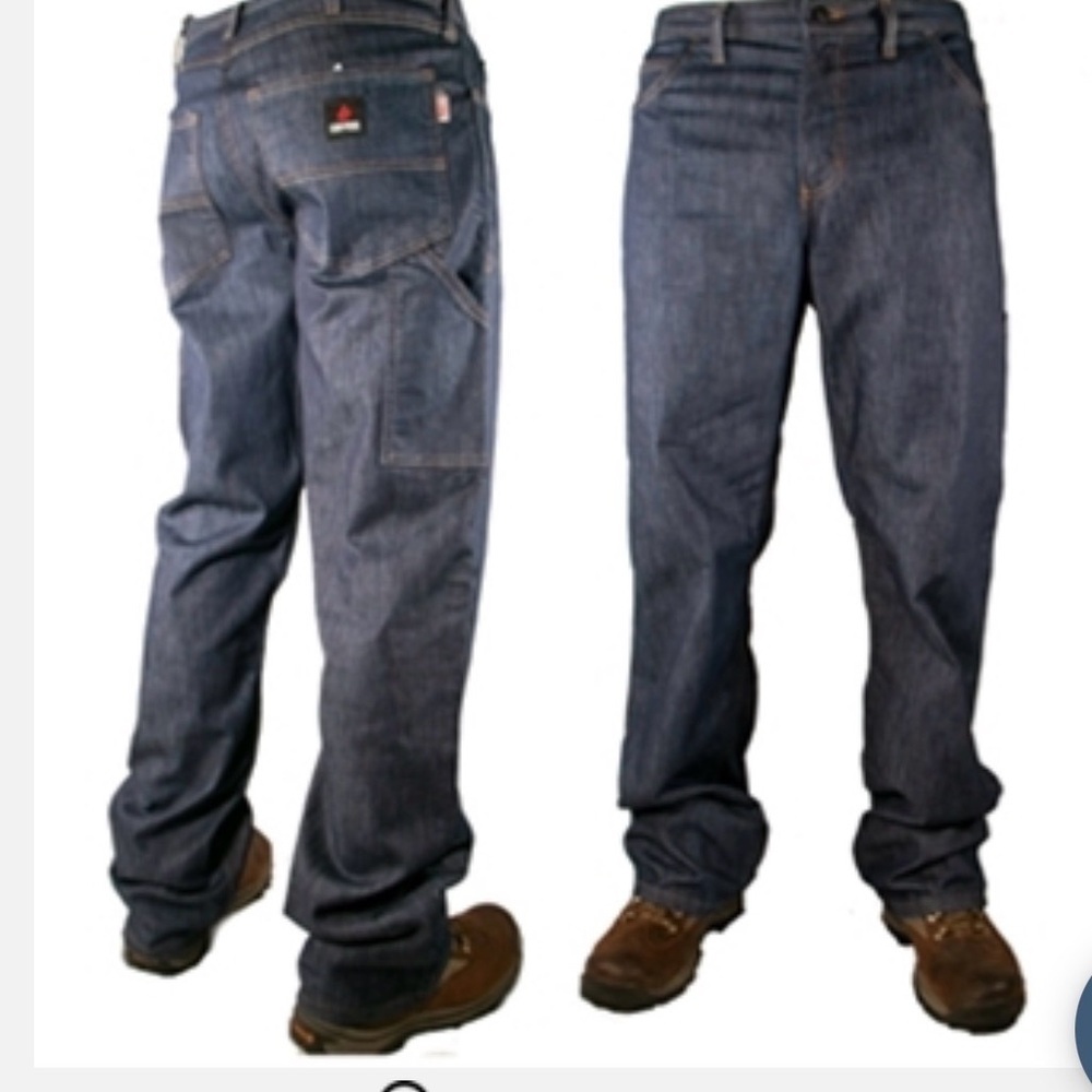 Fr Relaxed Dark Blue Men's Denim Jeans with Utility Pocket flame 🔥 resistant